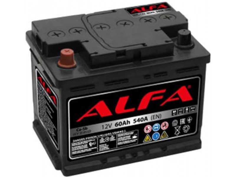 Аккумулятор ALFA Hybrid 60 А/ч 540A L+