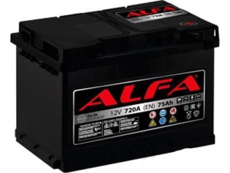 Аккумулятор ALFA Hybrid 75 А/ч 720A R+