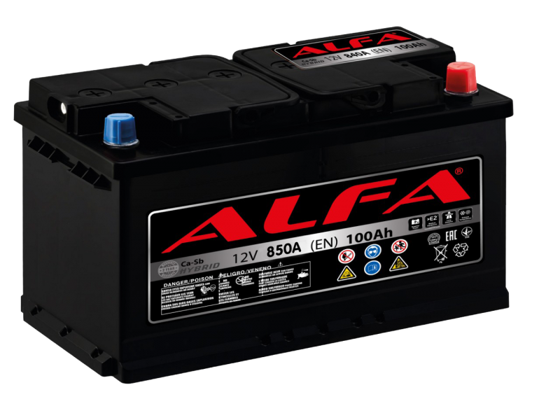 Аккумулятор ALFA Hybrid 100 А/ч 850A R+