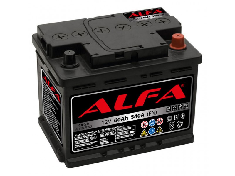 Аккумулятор ALFA Hybrid 60 А/ч 540A R+