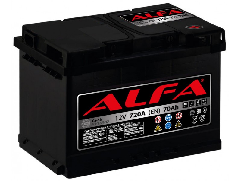 Аккумулятор ALFA Hybrid 70 А/ч 720A R+