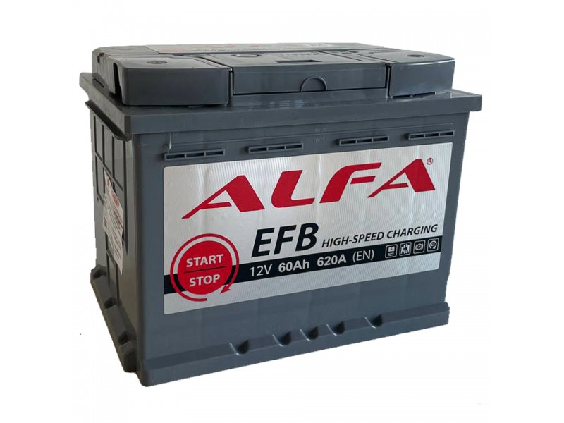 Аккумулятор ALFA EFB 60 А/ч 620A R+