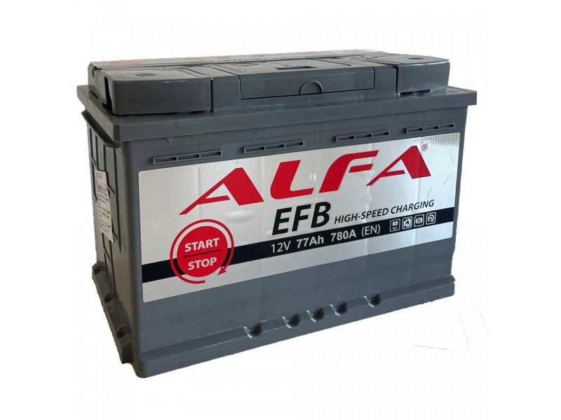 Аккумулятор ALFA EFB 77 А/ч 780A R+