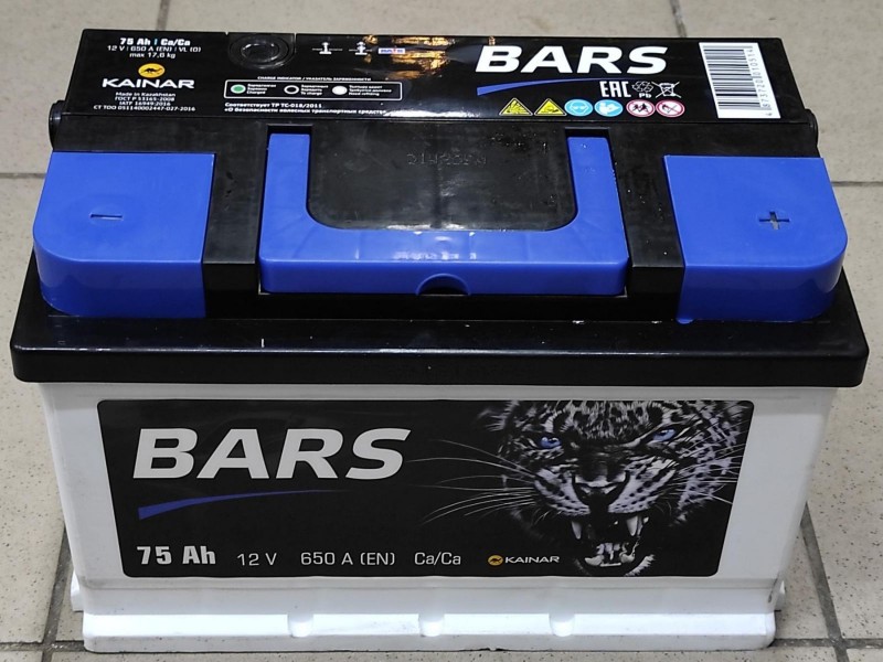 Аккумулятор BARS (Kainar) 75 a/h 650 A (EN) R+