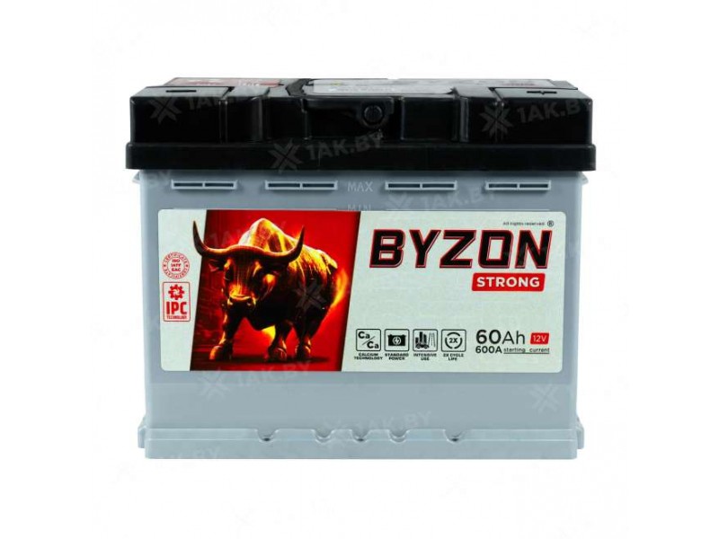 Аккумулятор BYZON (60 Ah) 600 A, 12 V Обратная, R+ L2 BYZ600S