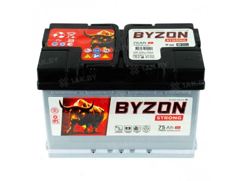 Аккумулятор BYZON (75 Ah) 750 A, 12 V Обратная, R+ L3 BYZ750S