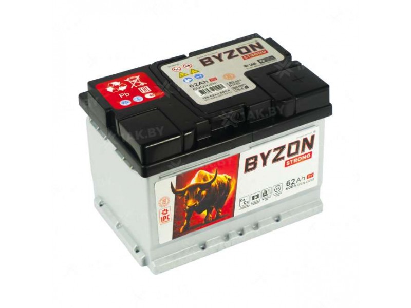 Аккумулятор BYZON (62 Ah) 600 A, 12 V Обратная, R+ LB2 BYZ620S