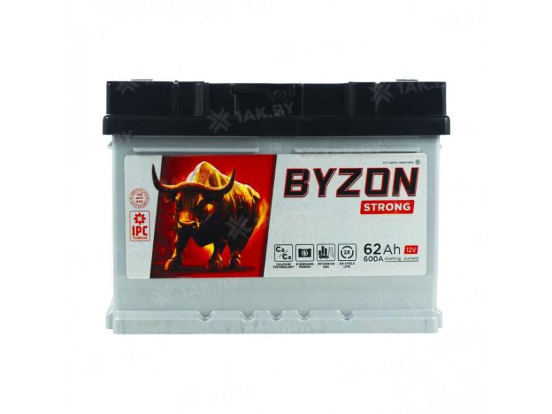 Аккумулятор BYZON (62 Ah) 600 A, 12 V Обратная, R+ LB2 BYZ620S