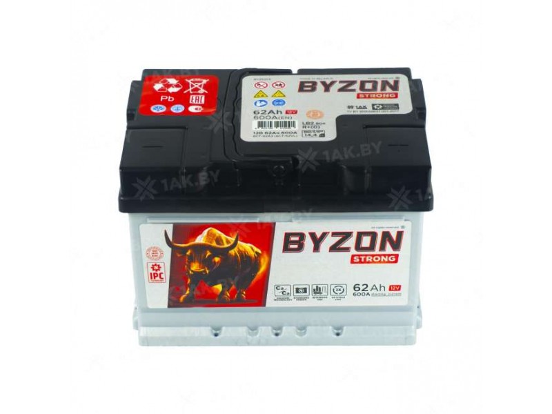 Аккумулятор BYZON (62 Ah) 600 A, 12 V Обратная, R+ LB2 BYZ620S