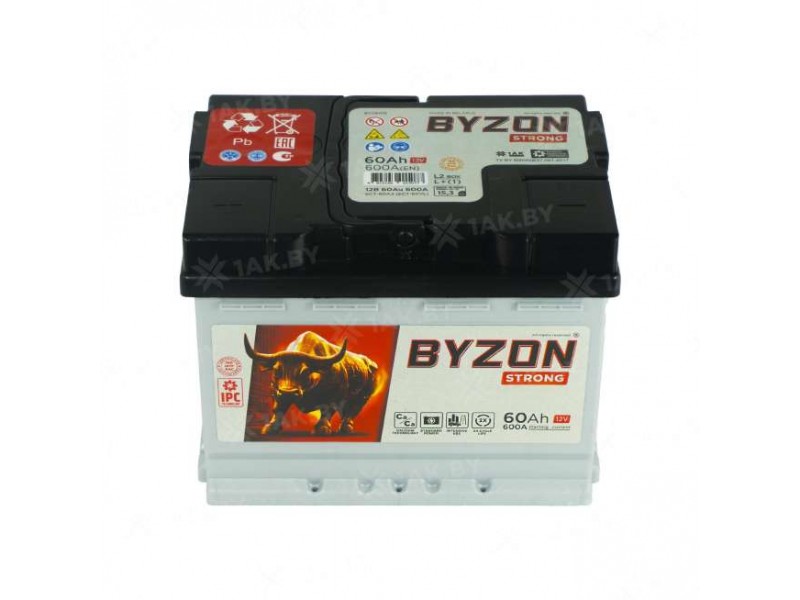 Аккумулятор BYZON (60 Ah) 600 A, 12 V Прямая, L+ L2 BYZ601S
