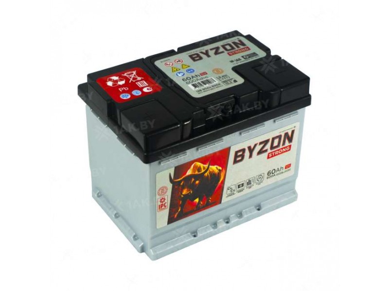 Аккумулятор BYZON (60 Ah) 600 A, 12 V Прямая, L+ L2 BYZ601S