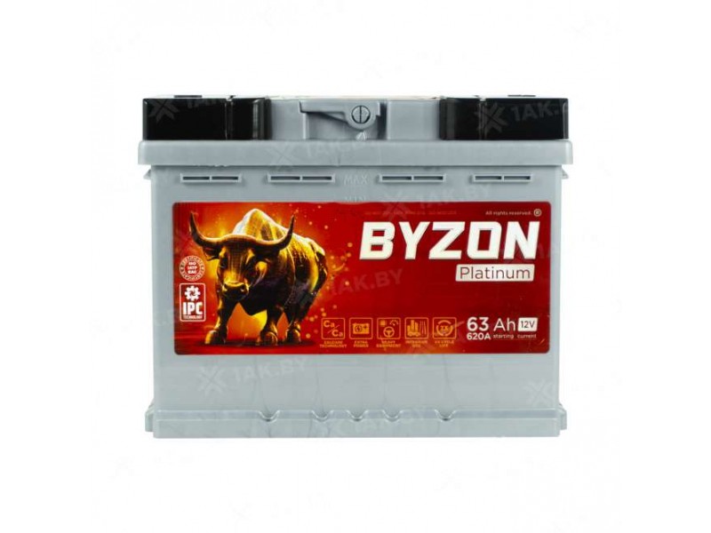 Аккумулятор BYZON (63 Ah) 620 A, 12 V Обратная, R+ L2 BYZ630P