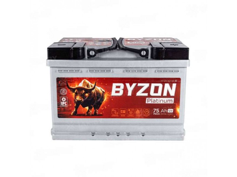 Аккумулятор BYZON (75 Ah) 760 A, 12 V Обратная, R+ L3 BYZ750P