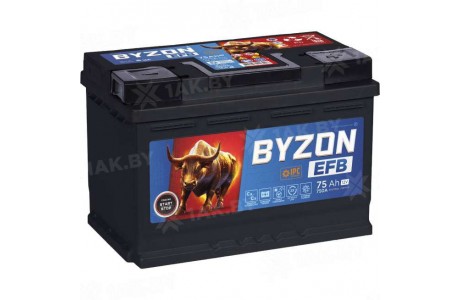 Аккумулятор BYZON EFB 75 Ah, 750 A, 12 V Обратная, R+ L3