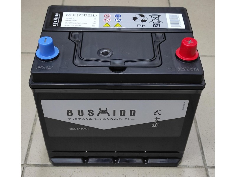 Аккумулятор Bushido Asia 65 a/h 600A R+
