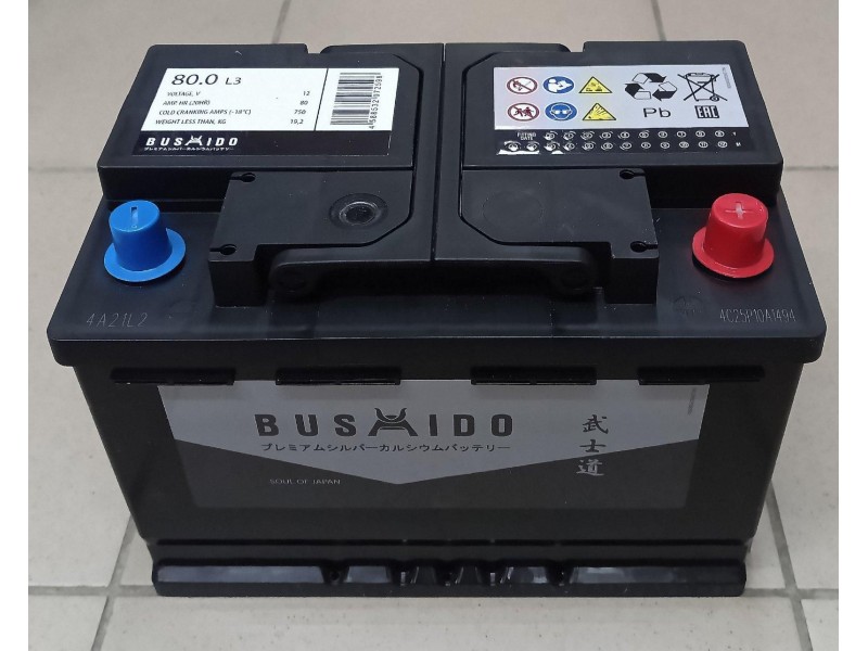 Аккумулятор Bushido 80 a/h 750A R+