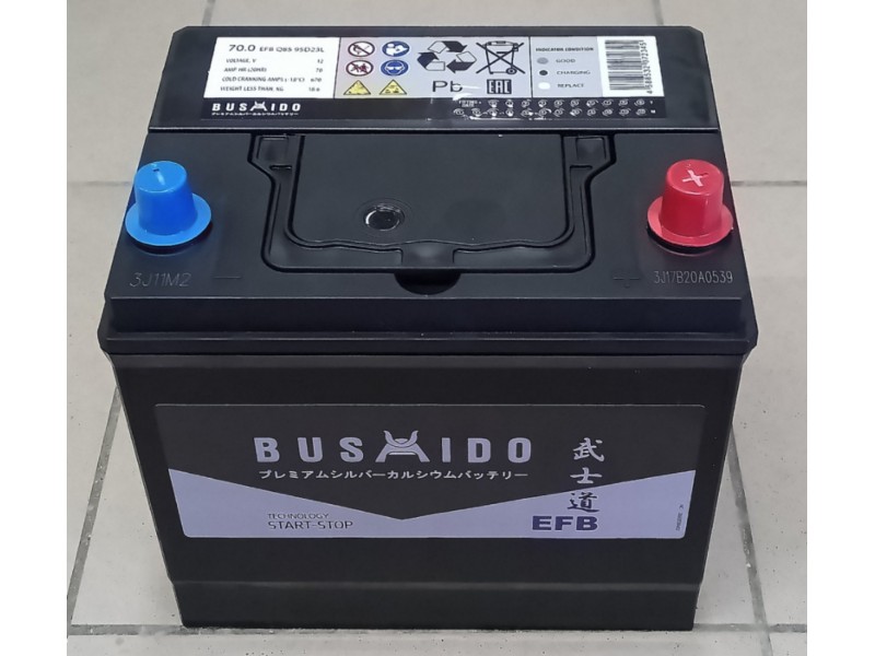 Аккумулятор Bushido EFB 70 a/h 670A R+