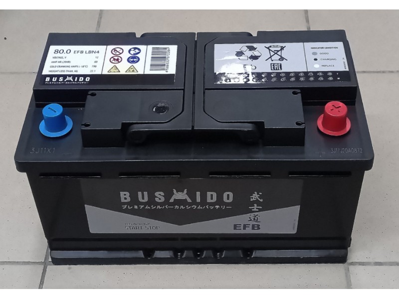 Аккумулятор Bushido EFB 80 a/h 790A R+