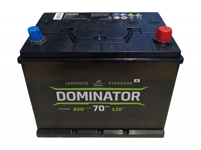 Аккумулятор DOMINATOR Asia 70a/h 620A R+