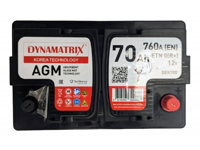 Аккумулятор Dynamatrix AGM 760А (70 А·ч)