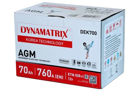 Аккумулятор Dynamatrix AGM 760А (70 А·ч)