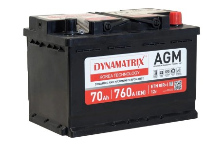 Аккумулятор Dynamatrix AGM 760А (70 А·ч)