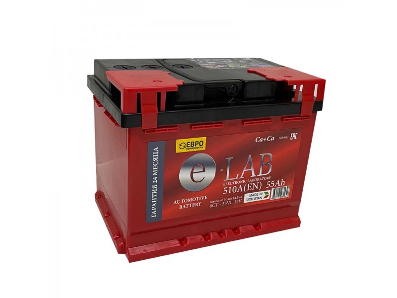 Аккумулятор E-lab 6СТ-55 (55 Ah) 510 А, L2