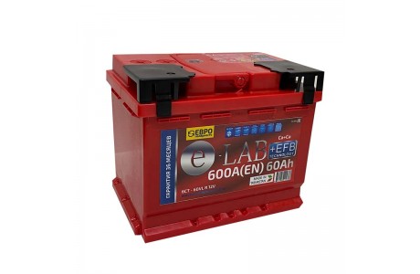 Аккумулятор E-lab+EFB (60 Ah) 600 А, L2