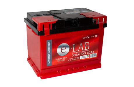 Аккумулятор E-lab 6СТ-60 (60 Ah) 580 А, L+ L2