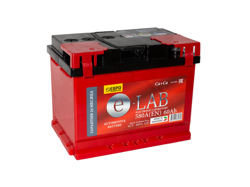 Аккумулятор E-lab 6СТ-60 (60 Ah) 580 А, L2