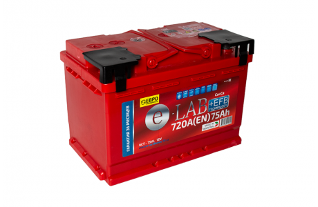 Аккумулятор E-lab+EFB (75 Ah) 720 А, L3