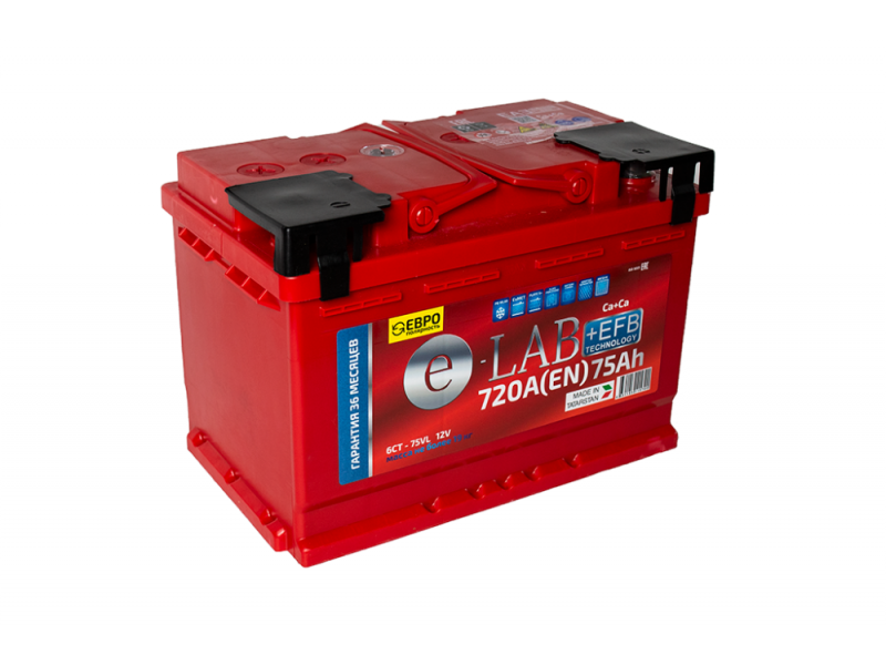 Аккумулятор E-lab+EFB (75 Ah) 720 А, L3