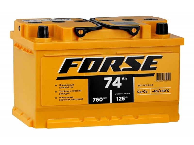 Аккумулятор Forse 6СТ-74 A/h 760A R+