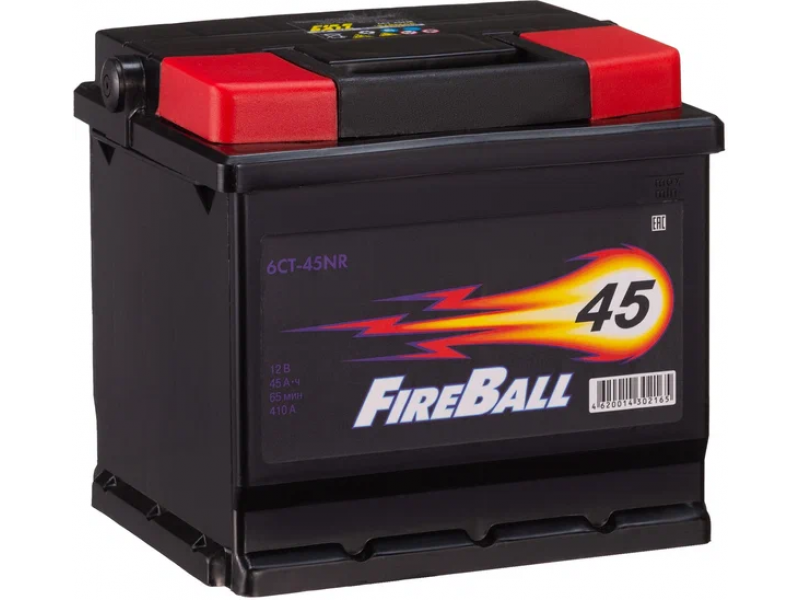 Аккумулятор FireBall 6СТ-45 A/h 410A (EN) R+