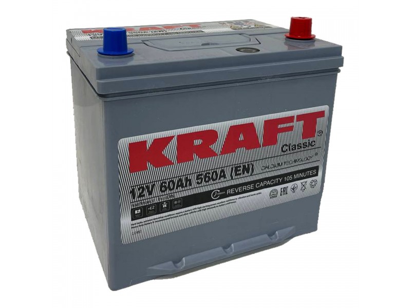Аккумулятор KRAFT Asia 60 JR+