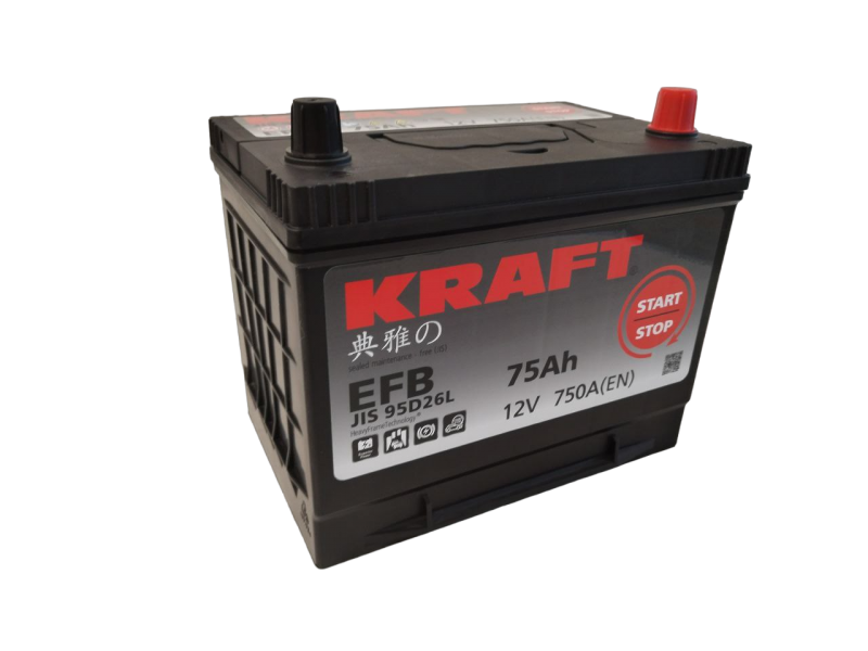 Аккумулятор KRAFT EFB Asia 75 JR+