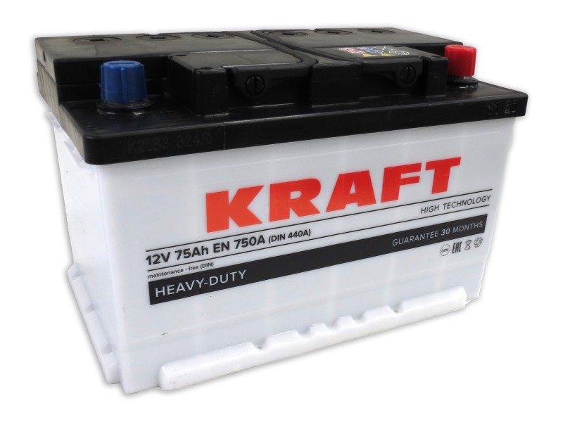 Аккумулятор KRAFT 75 R+ низ