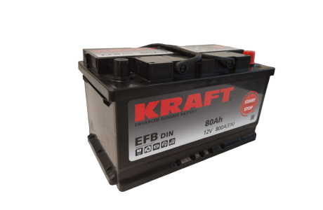 Аккумулятор KRAFT EFB 80 R+ низ