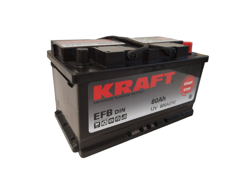 Аккумулятор KRAFT EFB 80 R+ низ