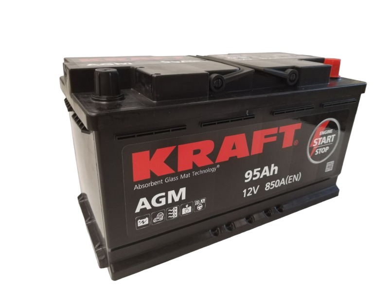 Аккумулятор KRAFT AGM 95 A/h 850 A (EN) R+