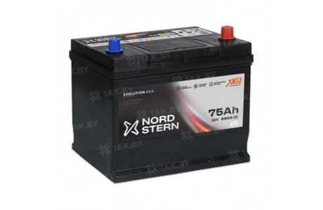 Аккумулятор NORDSTERN (75 Ah) 680 A, 12 V Обратная, R+ D26 NS750JS