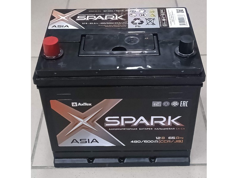 Аккумулятор SPARK Asia 65 A/h 600A L+