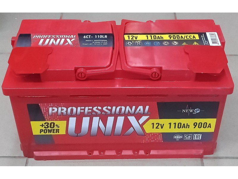 Аккумулятор UNIX 110 А/ч 900 A R+