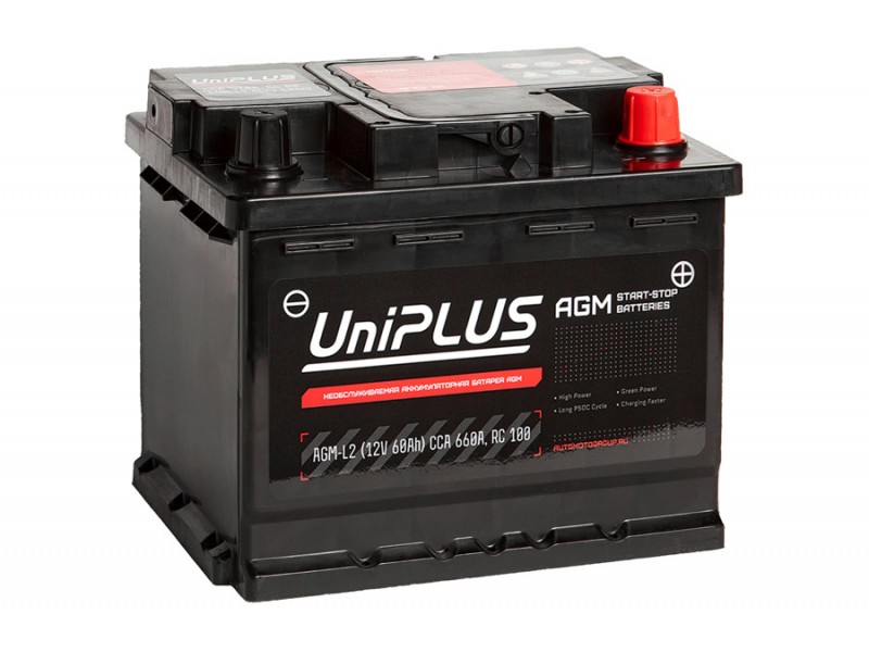 Аккумулятор UniPLUS AGM-L2 (12v 60AH 660A)