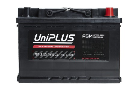 Аккумулятор UniPLUSAGM 70 a/h 760A R+