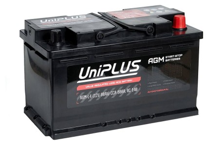 Аккумулятор UniPLUS AGM 80 a/h 800A R+