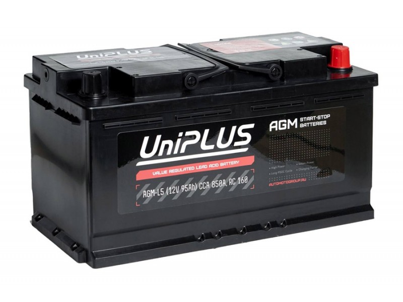 Аккумулятор UniPLUS AGM 95 a/h 850A R+