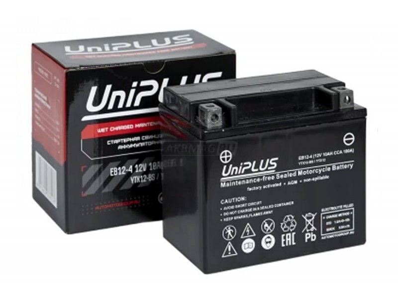 Аккумулятор UniPLUS EB12-4 (12v 10AH 180A)