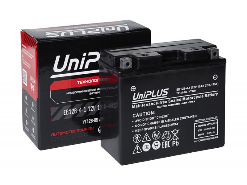 Аккумулятор UniPLUS EB12B-4-1  (12v 10AH 175A)