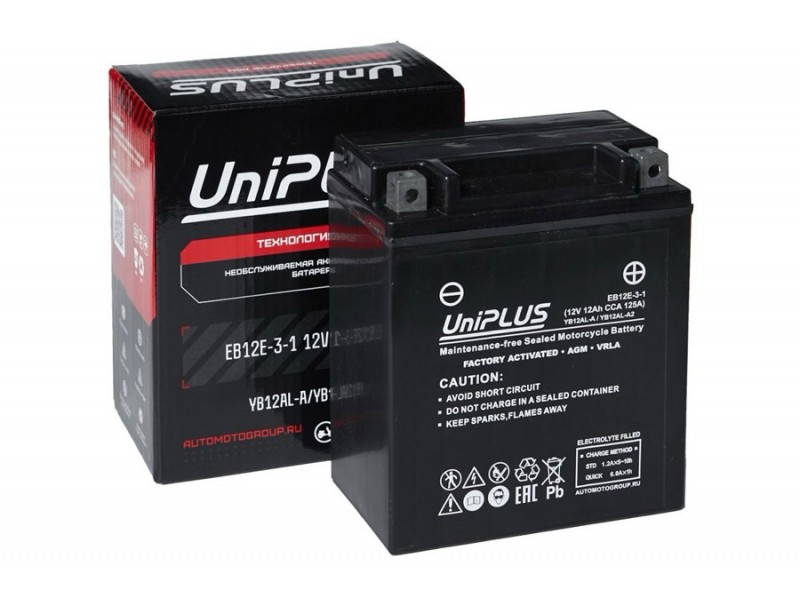 Аккумулятор UniPLUS EB12E-3-1 (12v 12AH 125A)